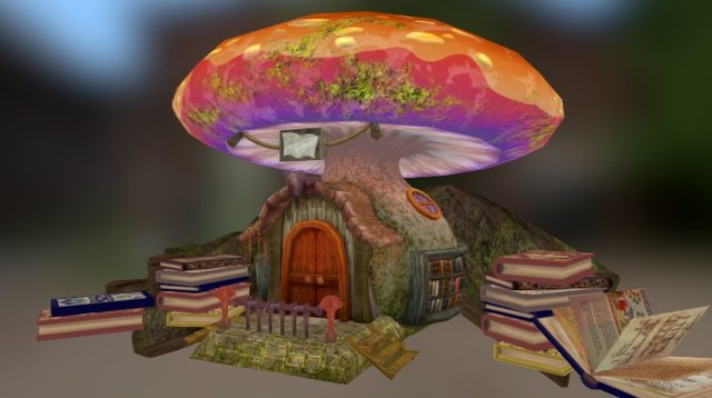 Magic Mushrooms Library 3D Model
