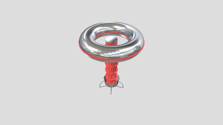 3d tesla coil with transformer and sparks 3D Model