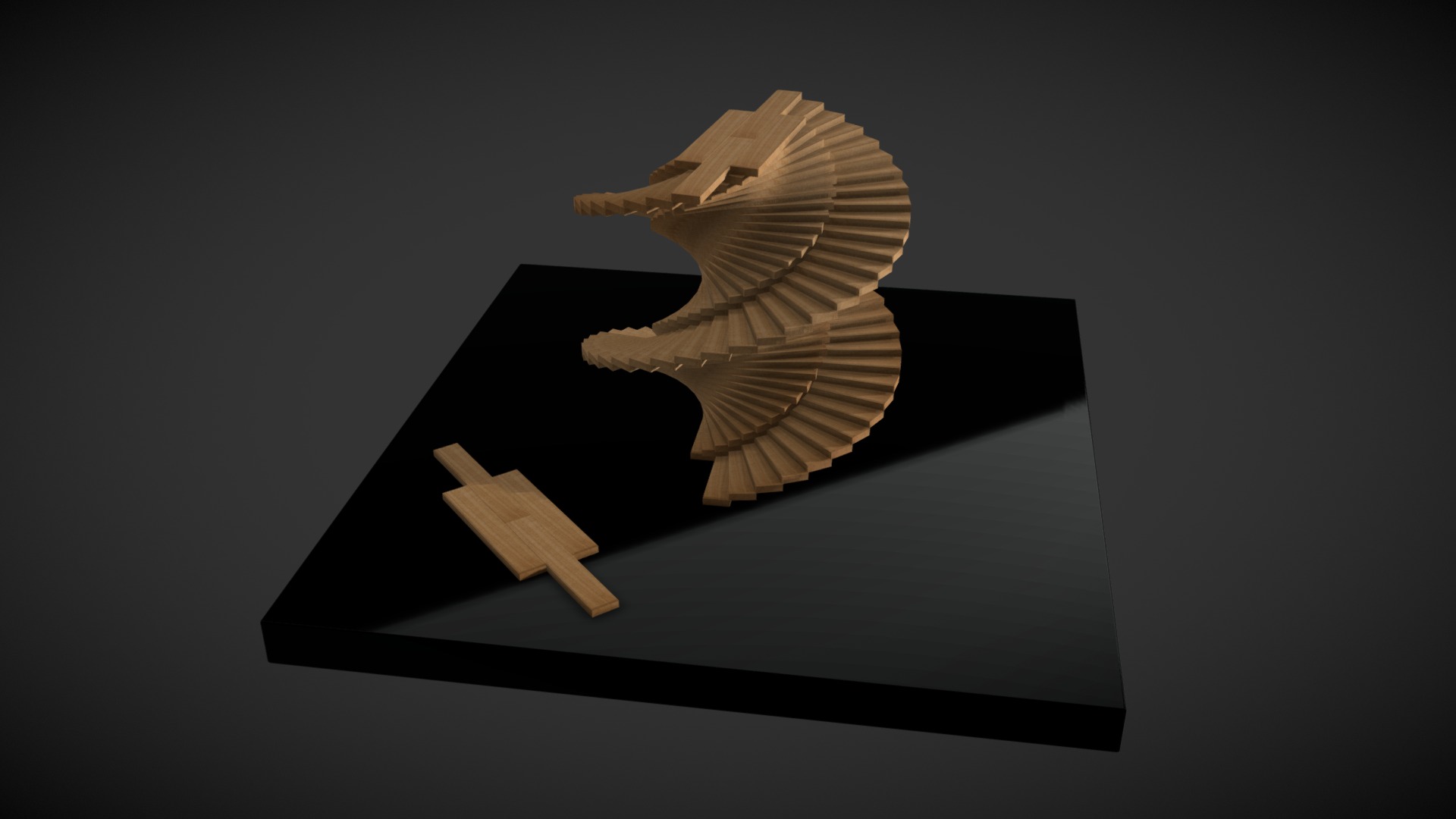 3D model Staircase in Kapla - This is a 3D model of the Staircase in Kapla. The 3D model is about a paper bird made out of paper.