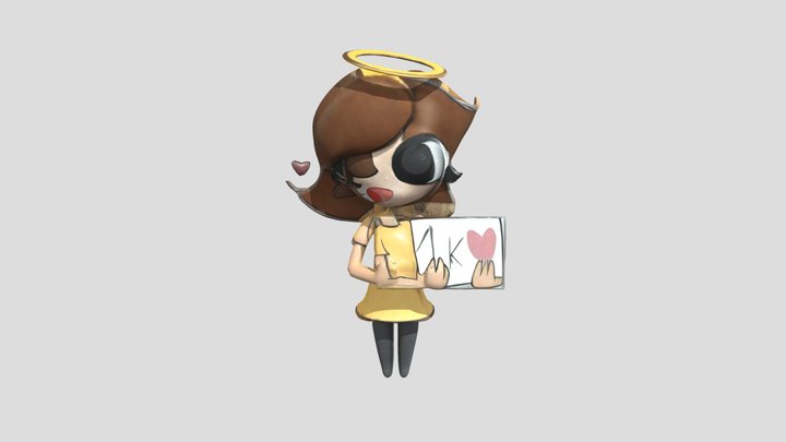 Angel of Gratitude angel in yellow dress 3D Model