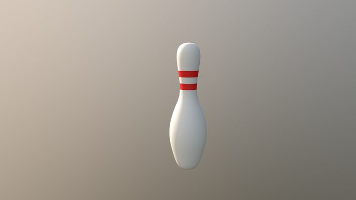 Cartoon Style Bowling Pin 3D Model