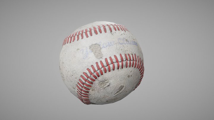 Worn Baseball Ball 3D Model