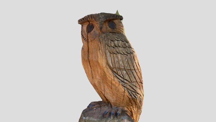 Wooden Owl - Bojna Slovakia 3D Model