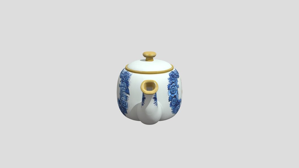 Porcelain teapot 3d model