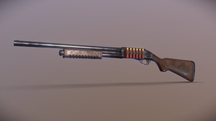 Shotgun - M789 - Game Ready 3D Model