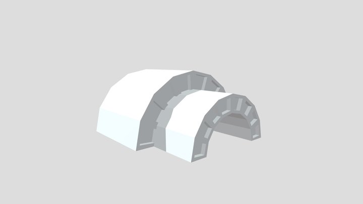 Low Poly Curved Building 3D Model