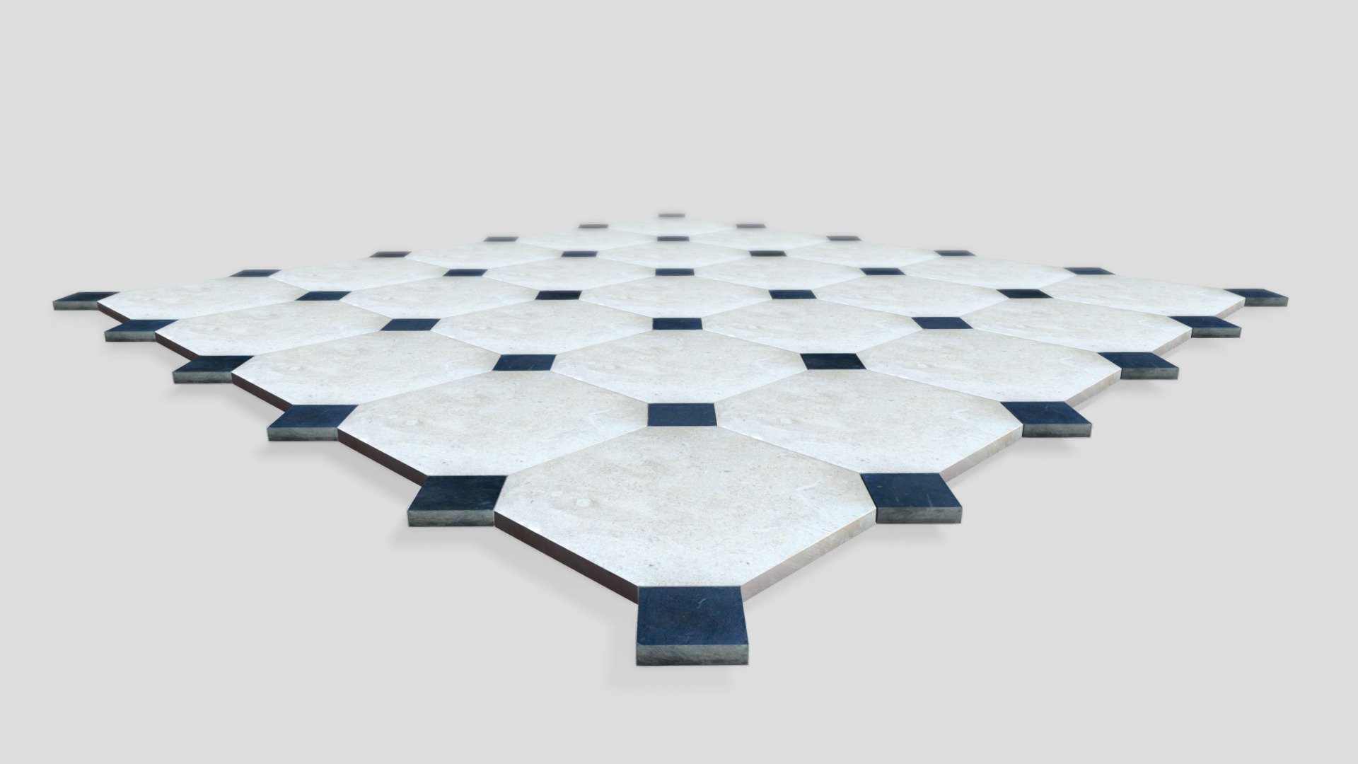 Dallage octogone à cabochons carrés — Sketchfab embed 3D viewer