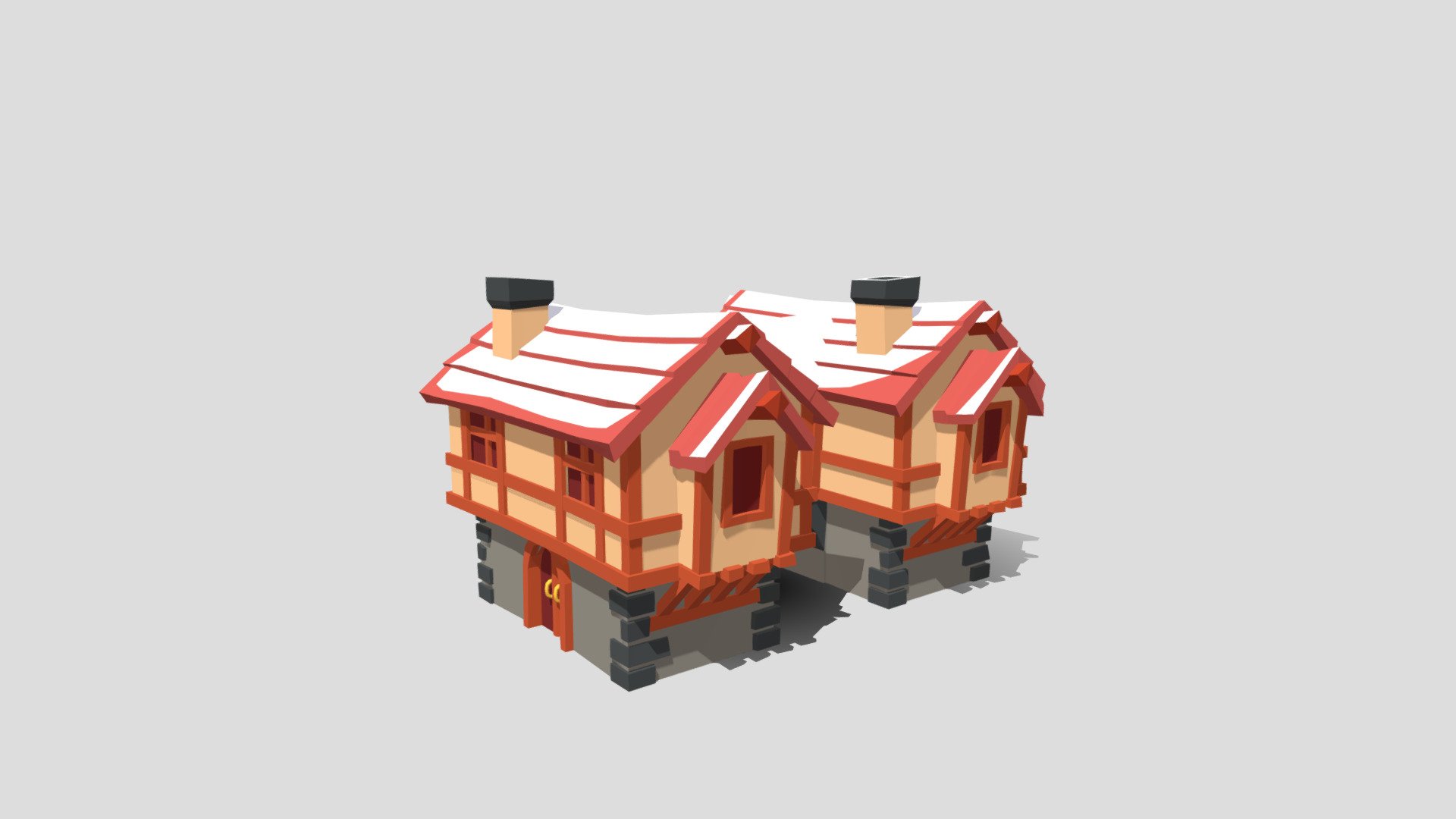 Low poly medieval house 4 - Download Free 3D model by assetfactory ...