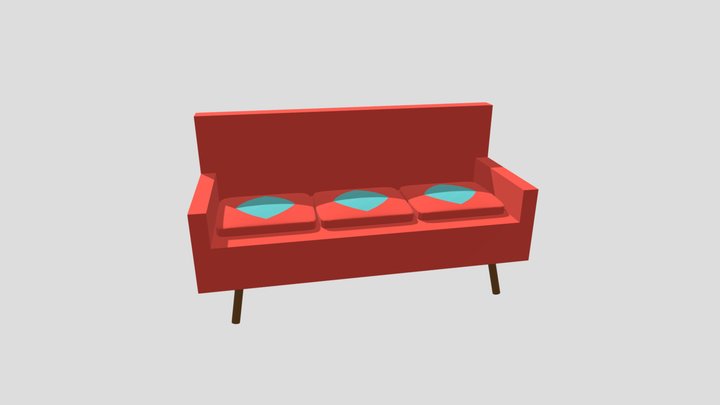 Sofa Couch Low Poly 3D Model