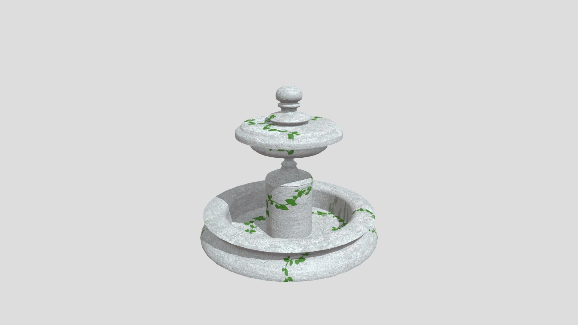 Stone Fountain with Vines