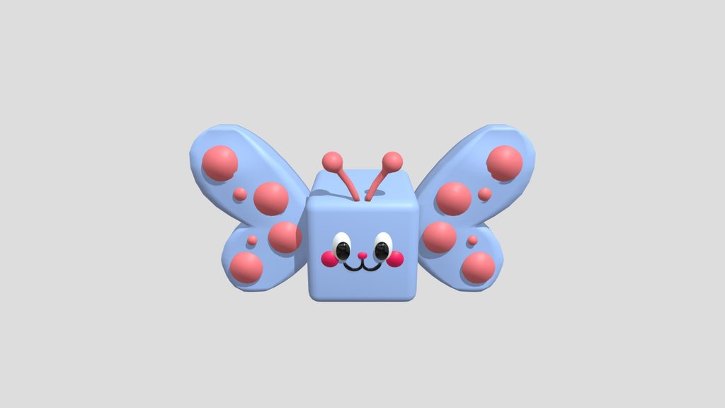 Butterfly Blue Cube
