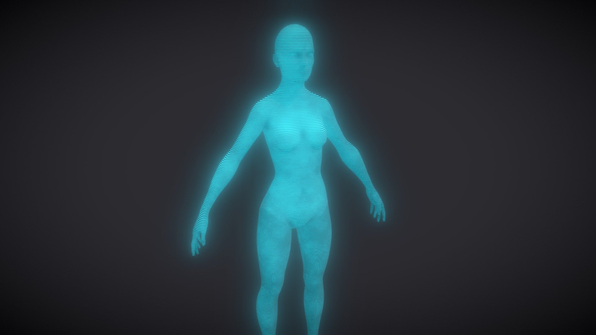 Human Hologram Female 3D Model