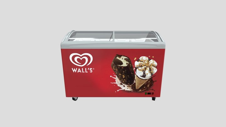 Ice Cream Display Fridge 03 3D Model