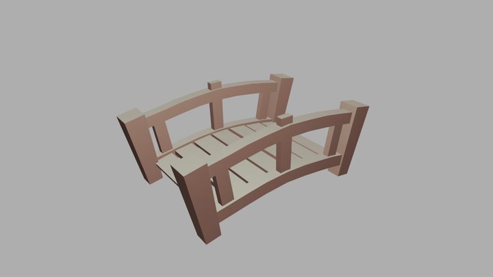 Stylized Wooden Bridge 3D Model