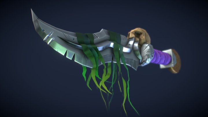 Hand Painted PBR Dagger 3D Model