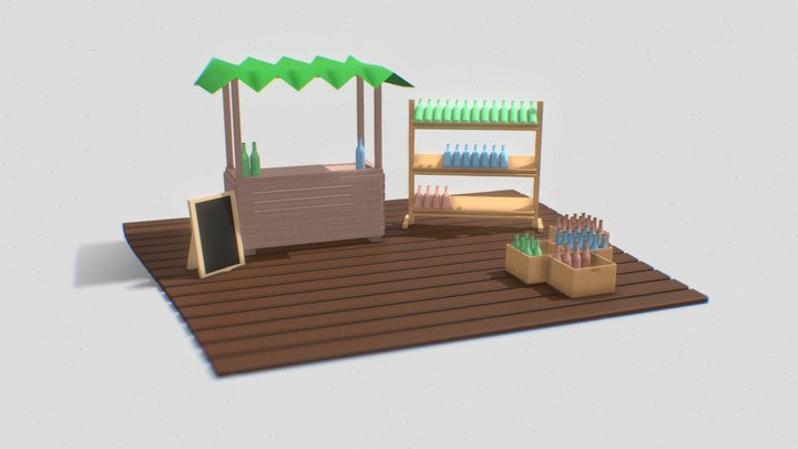 Puesto de Venta de Bebidas 3D Model