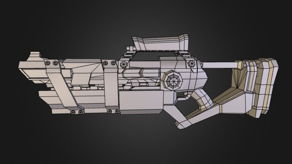 Sci-fi Rifle Low Poly - No Texture