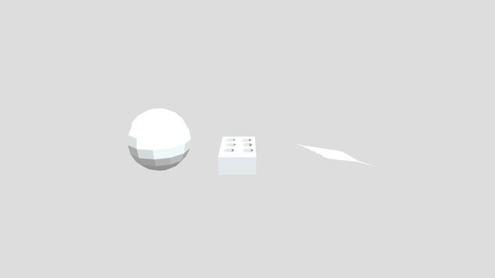 Ball, Brick, and feather animation 3D Model