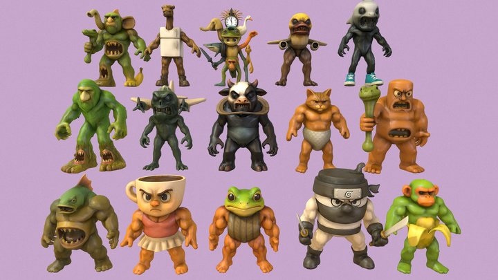 Italian Brainrot Meme Boss Pack 3D Model