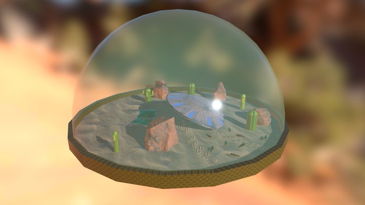 UFO Accident Snow Globe 3D Model