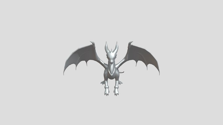 dark mystical dragon with glowing patterns 3D Model