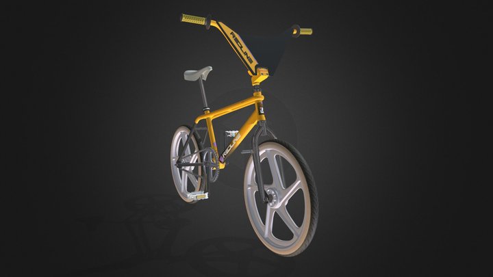Hazard Yellow RL20II BMX bike 3D Model