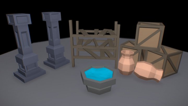 Low Poly Dungeon Models 3D Model