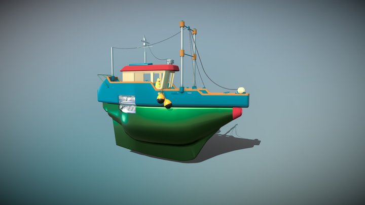 Floating Boat 3D Model