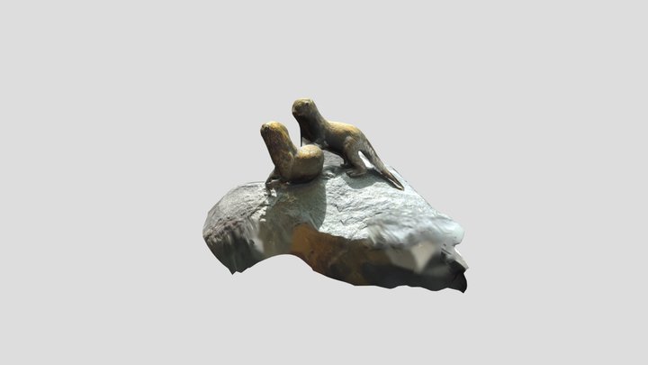 Otters Statue 3D Model