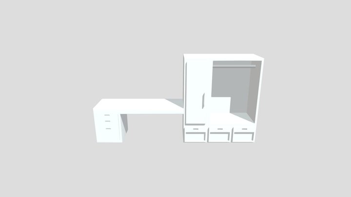 Wardrobe&table 3D Model
