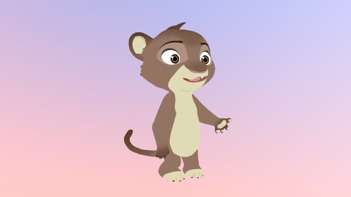 2D Cute Zootopia Lion 3D Model