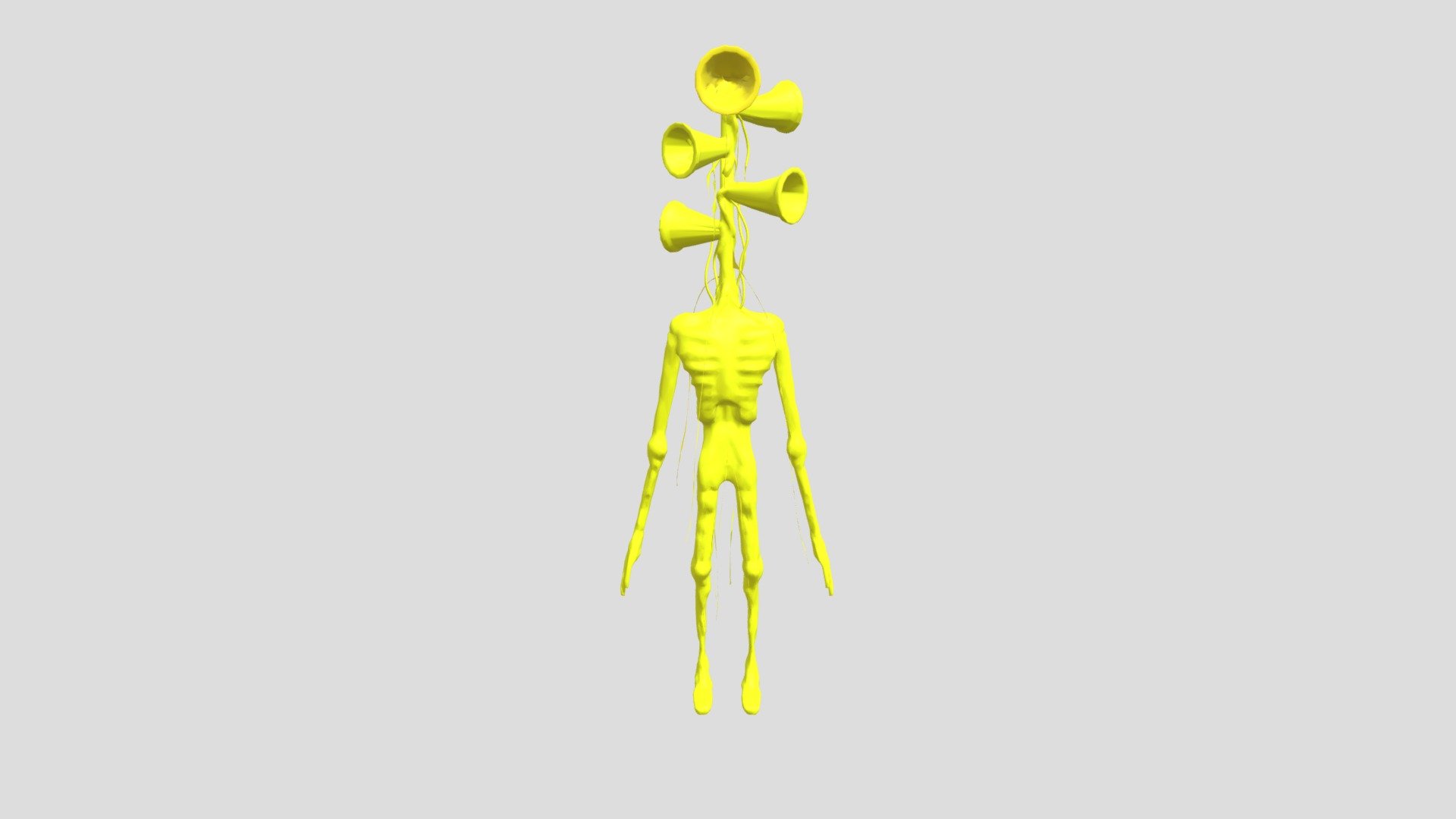Gold Siren Head Rigged With Animation