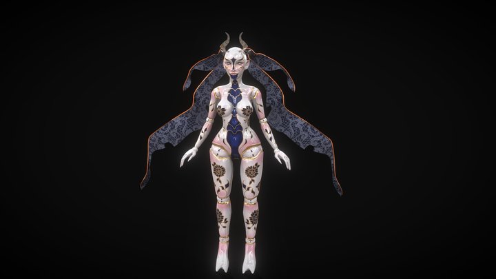 Saturniinae- Porcelain Moth Model 3D Model