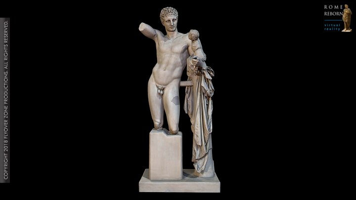 3D rendering of Hermes of Praxiteles