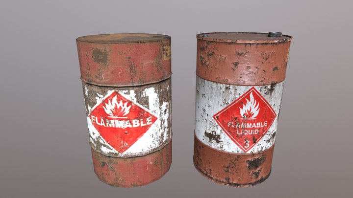 Half-Life 2 Remake. Explosive Oil Drum 3D Model