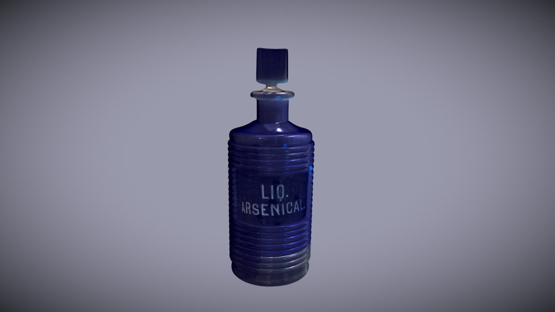 Blue ridged glass bottle for arsenic
