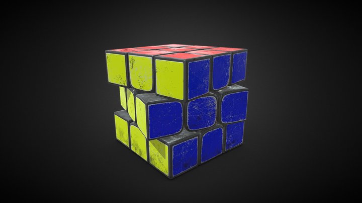 🎮 Rubik's Cube 3x3 by 3D Más 😍 [Free Assets] 3D Model