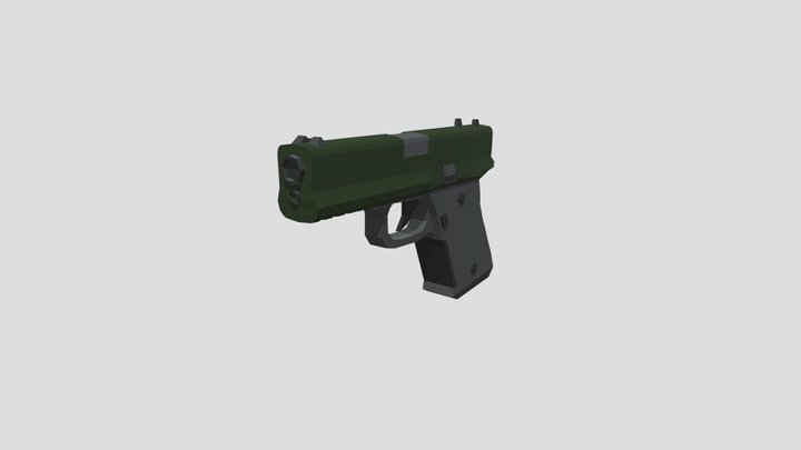 Low Poly Glock 19 Game Asset