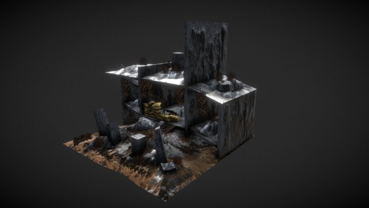 Post Apocalyptic Machine Gunner nest 3D Model