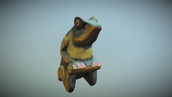 Scanned bamboo frog 3D Model