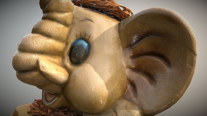 Statue of elephant - photogrammetry scan 3D Model