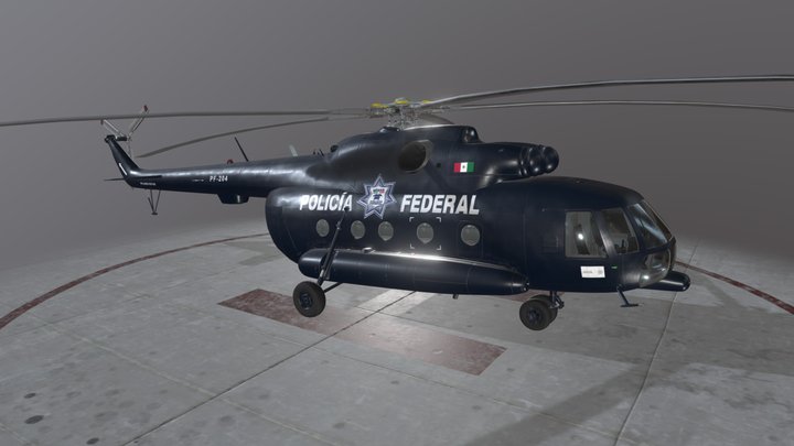 Mi-17 Mexican Police Static 3D Model