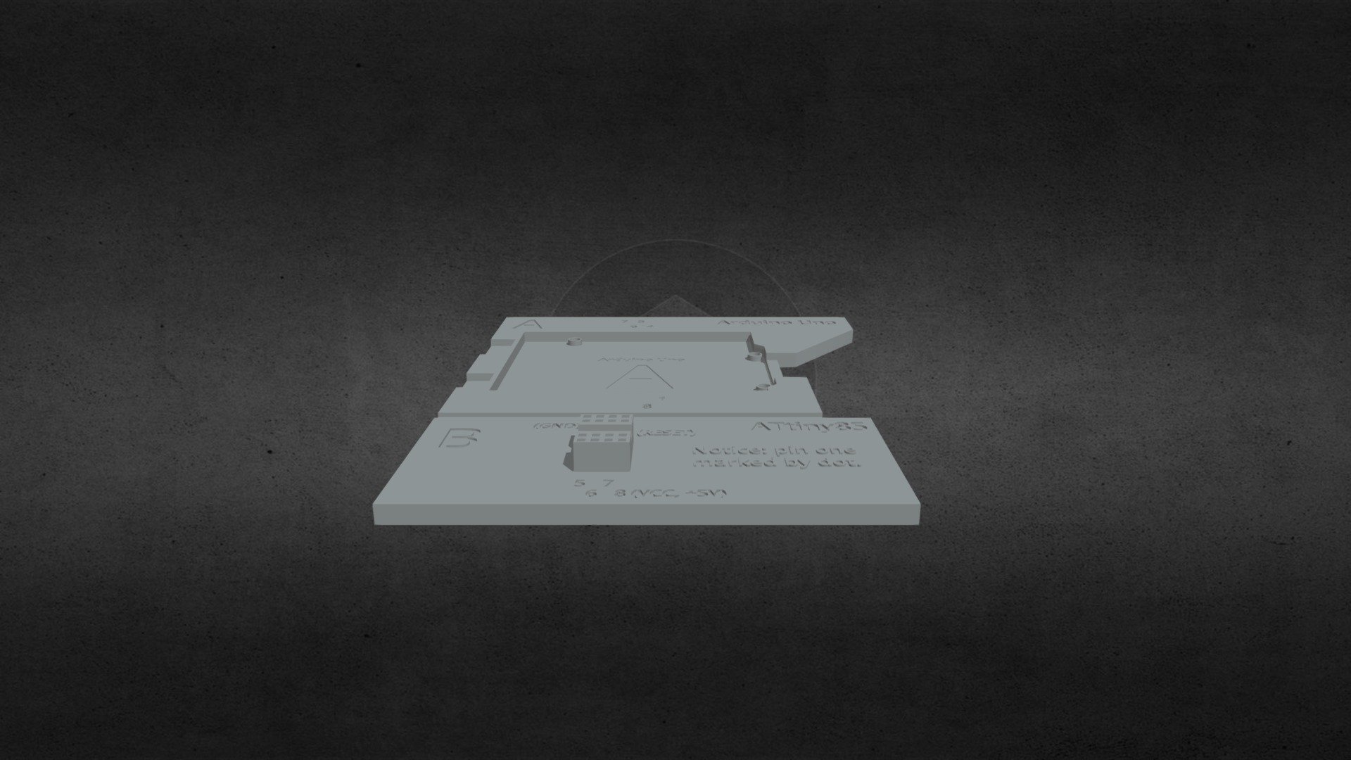 ATtiny85 Programmer Assistance Board — Sketchfab embed 3D viewer