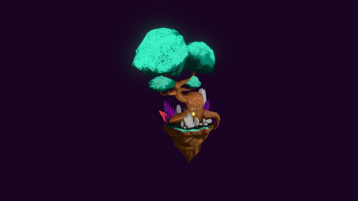 Floating_island_HandPainted 3D Model