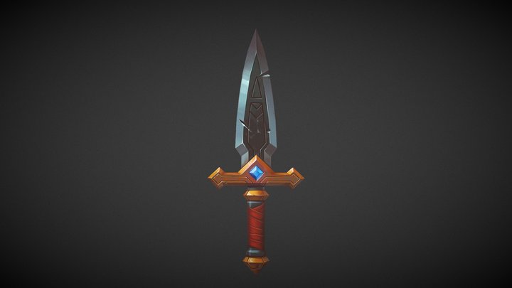 3D model Handpainted Fantasy Dragon Sword VR / AR / low-poly