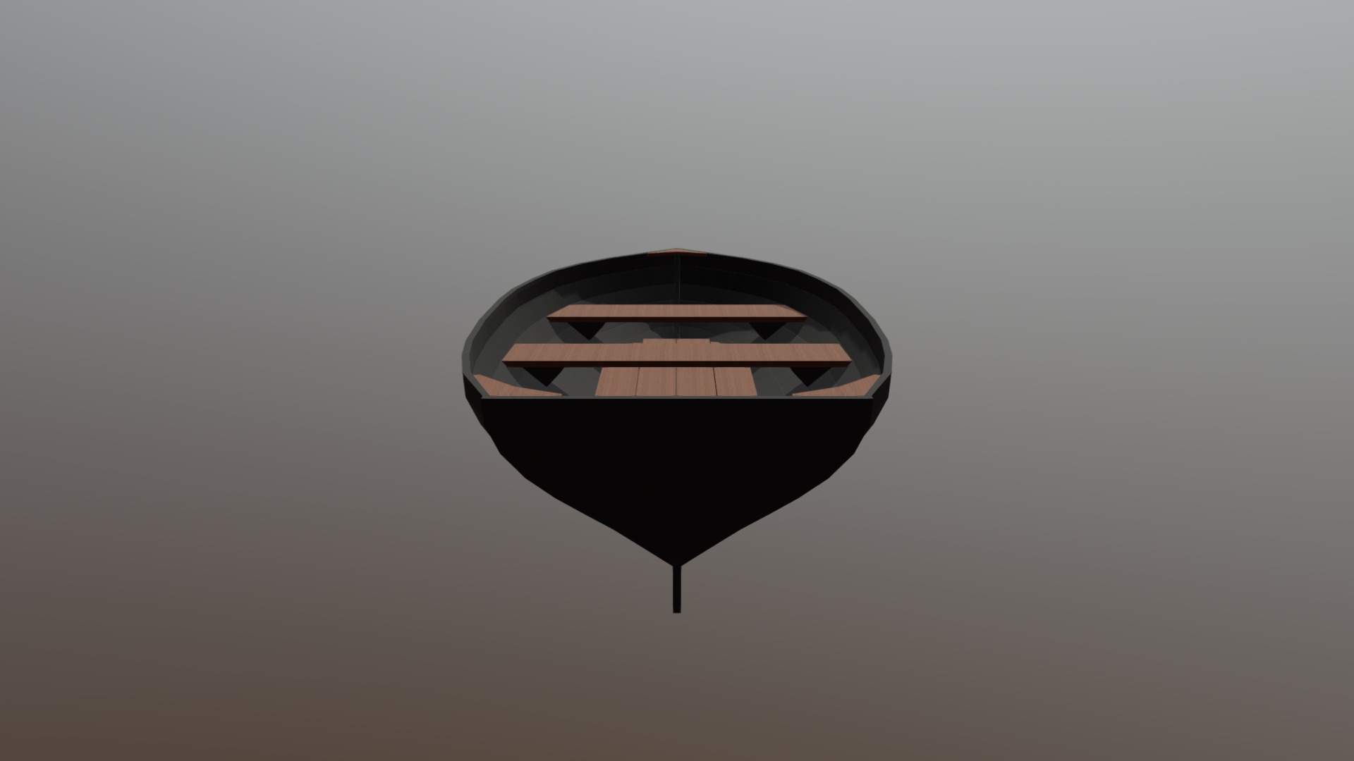 3D model Wooden Boat - This is a 3D model of the Wooden Boat. The 3D model is about a circular object with a black top.