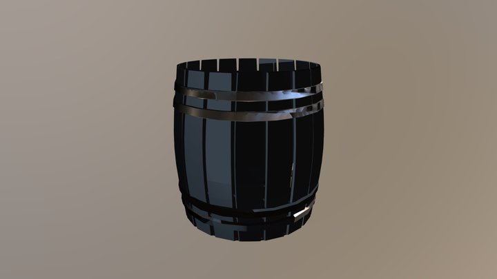Stylised Wooden Barrel 3D Model