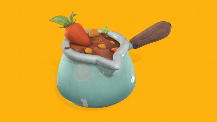 [Stylized Prop] The Dwarven Cook's Stew Pot 3D Model