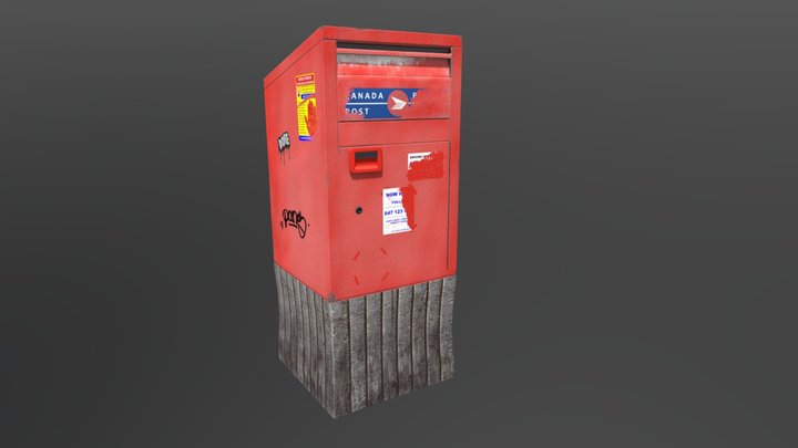 Vandalized Canada Post Mailbox 3D Model