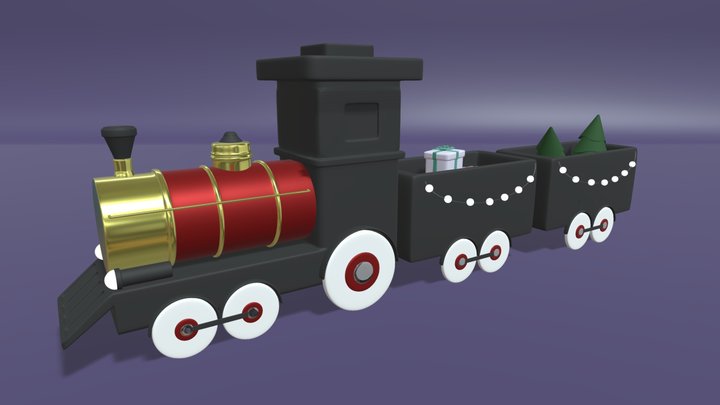 Christmas Train 3D Model